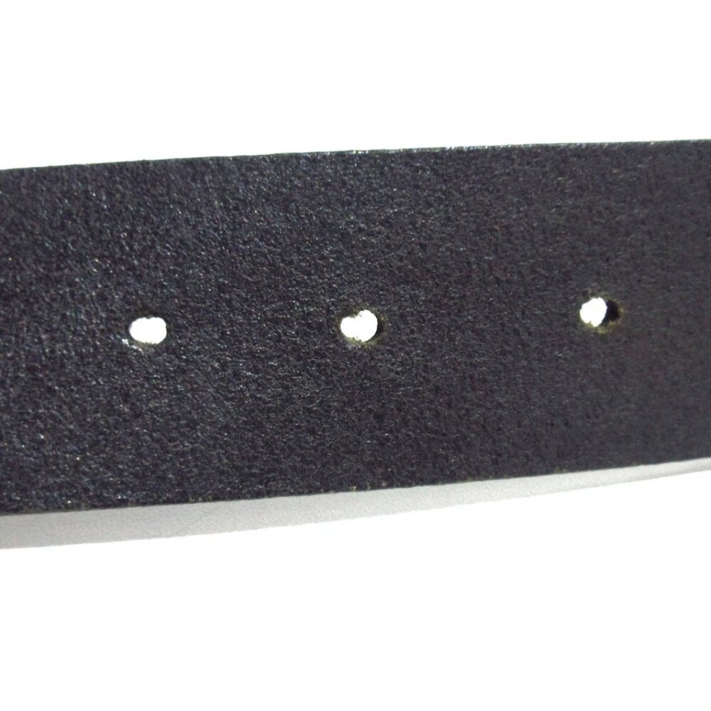 GUCCI Guccissima Black Silver Leather Hardware Belt 271-030525 - Picture 4 of 7